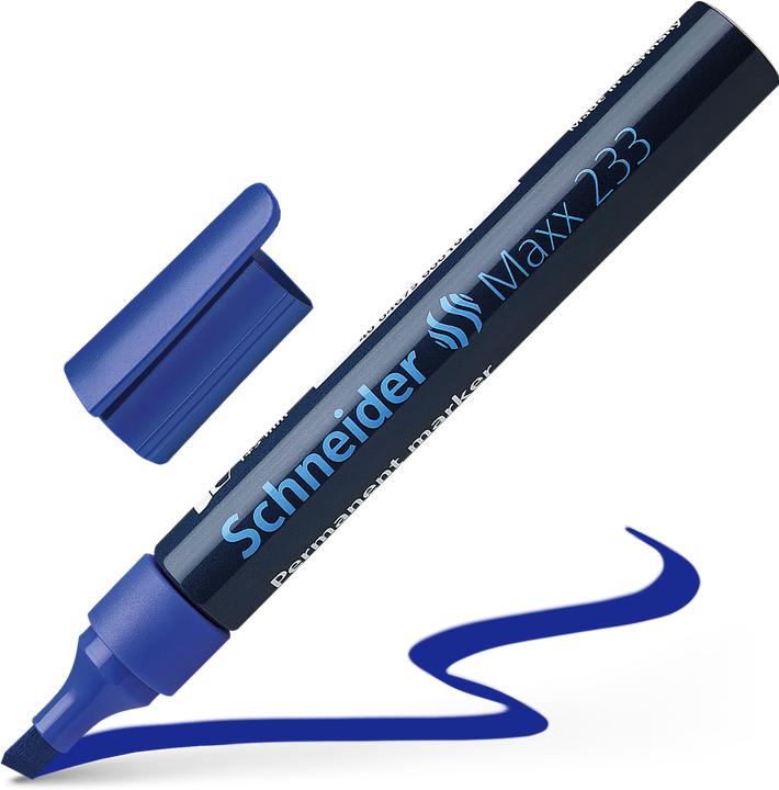 Actual product image Schneider Maxx 233 permanent marker Line width: 1-5 mm Ink colour: blue (1x)