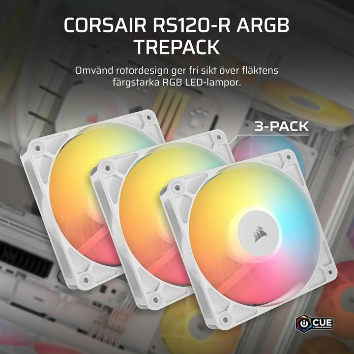 Produktbild Corsair PC-Lüfter R5 120-R ARGB Weiss, Beleuchtung: Ja (120 mm, 3x)