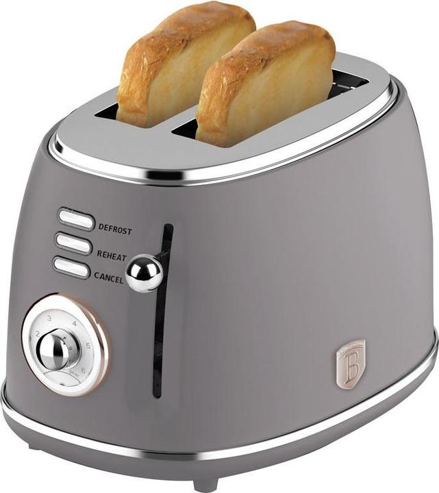Actual product image BerlingerHaus Design toaster with 6 toasting levels, taupe