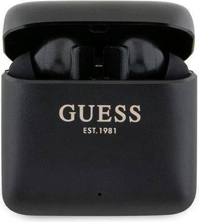 Guess słuchawki Bluetooth GUTWSSU20ALEGK TWS + stacja dokująca czarny/black Printed Logo (5 h, Kabellos)