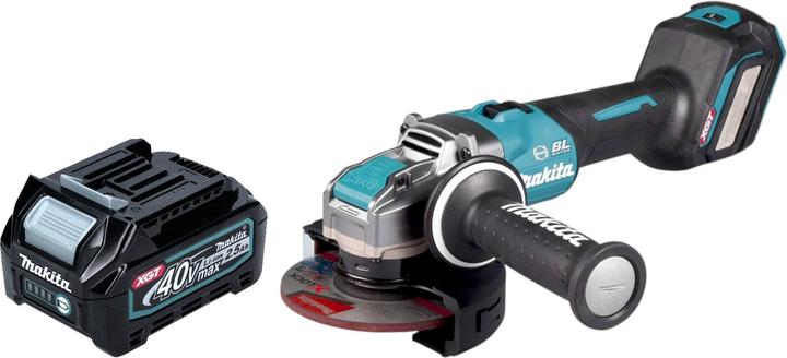 1x Smerigliatrice angolare a batteria Makita GA 041 G 40 V, 1x batteria Makita BL 4025 40 V 2,5 Ah XGT Li-Ion, 1x disco X-LOCK ( E-00402 ), 1x Coperchio di protezione separato da 125 mm ( 199710-5 ), 1x maniglia laterale 36 cpl. ( 158237-4 ), 1x coperchio di protezione ( 141L27-4 )