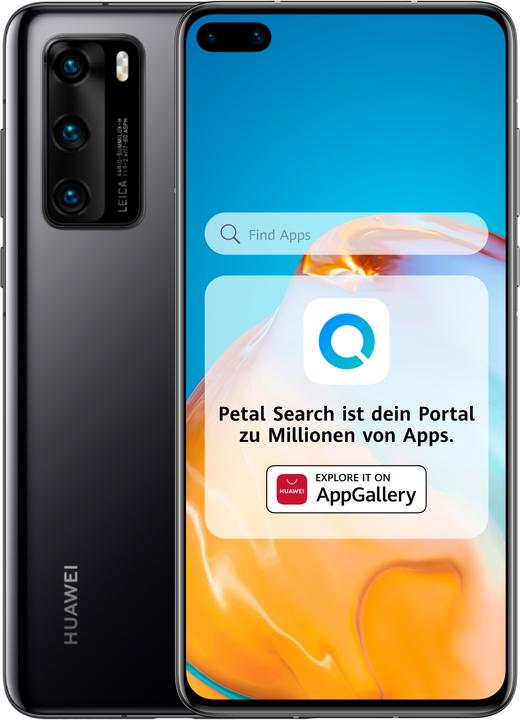Produktbild Huawei P40 (128 GB, Black, 6.10", Hybrid Dual SIM + eSIM, 50 Mpx, 5G)