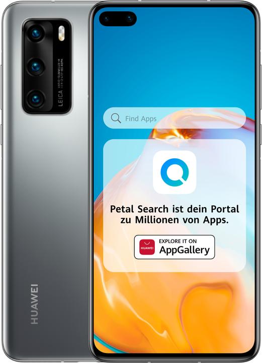 Produktbild Huawei P40 (128 GB, Silver Frost, 6.10", Hybrid Dual SIM + eSIM, 50 Mpx, 5G)