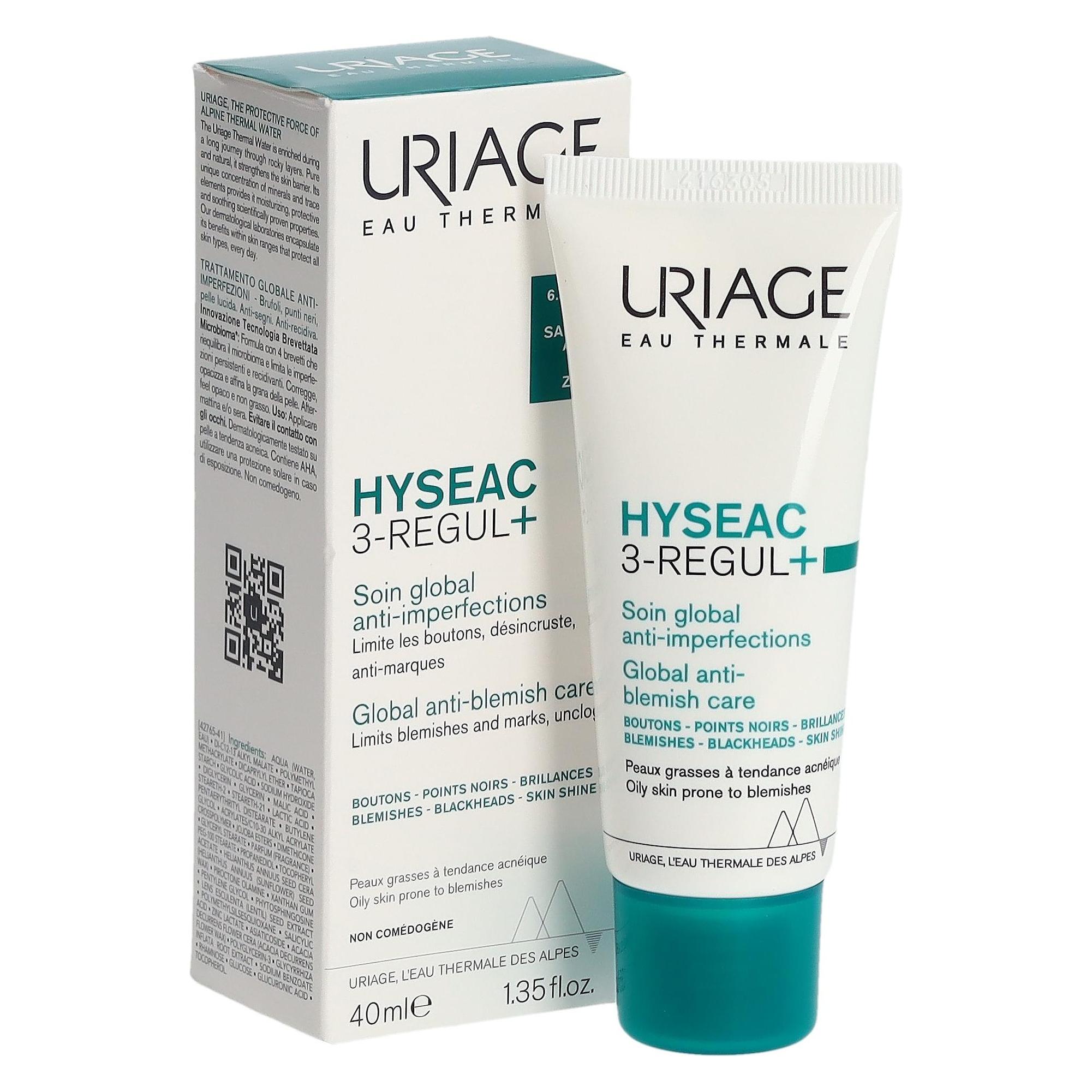 Uriage, Lichaamslotion, Hyséac 3-Regul+ Mondiale Zorg (Lichaamscrème, 40 ml)