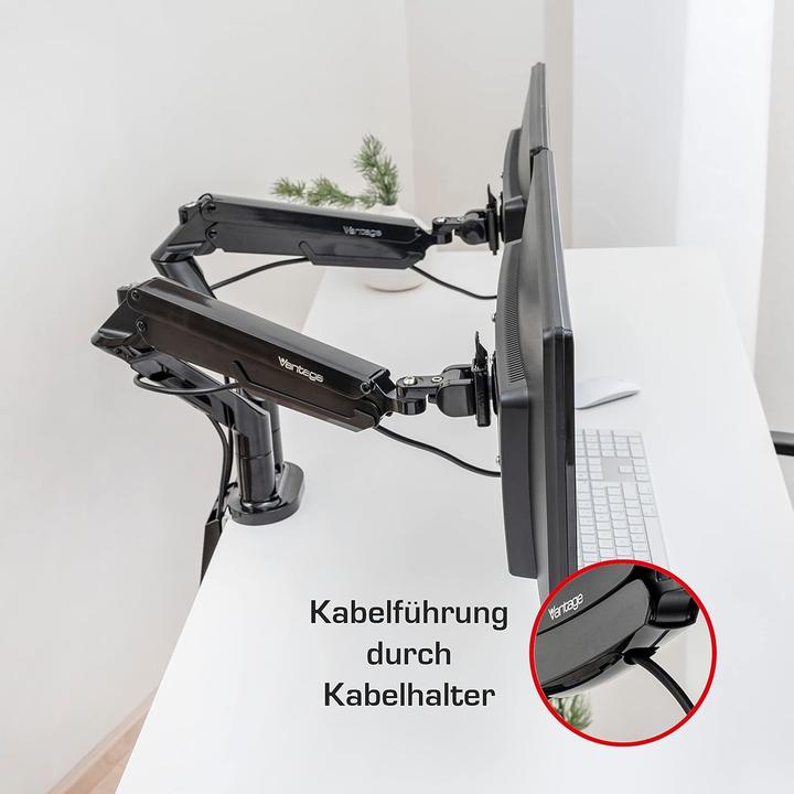 Image du produit Vantage Bras pour écran Premium duo 75x100 2x 9kg 36" noir (Tables, 32", 9 kg)