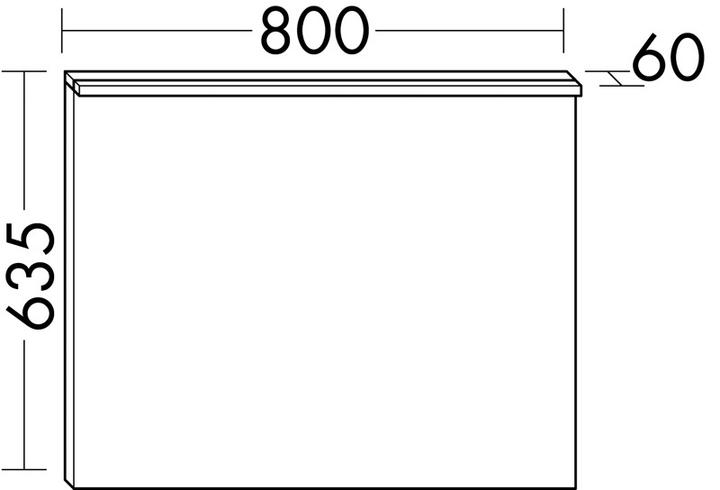 Actual product image burgbad Eqio miroir lumineux avec éclairage LED à poser, 1 interrupteur à droite, 800x60x635mm (80 x 63.50 cm)