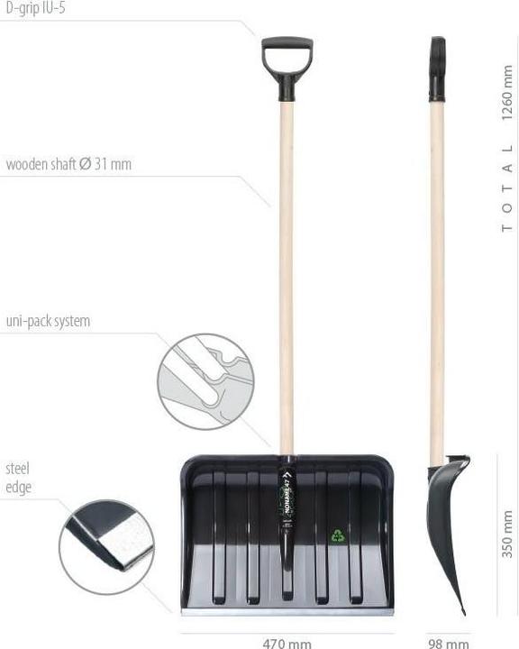 Immagine prodotto Prosperplast Pala da neve ECO con bordo in acciaio 47