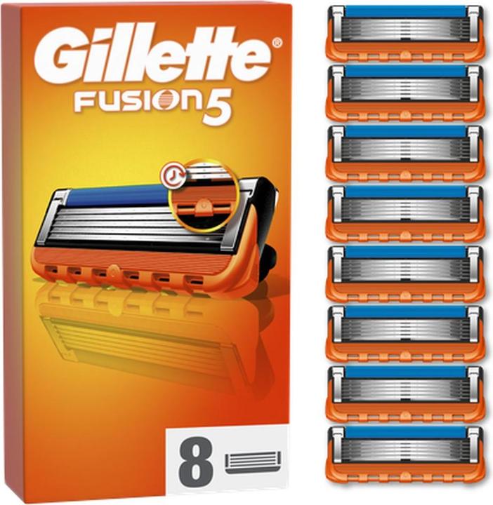 Gillette Fusion 5 Ersatzköpfe mit 5 Klingen und Schmierstreifen - Packung mit 8 Stück (8 x)