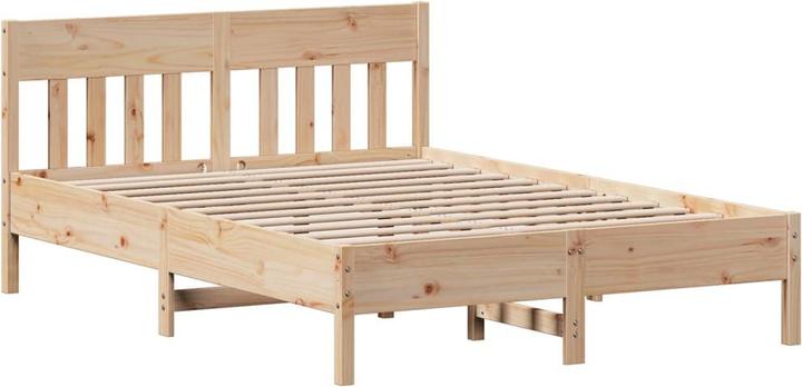 Produktbild vidaXL Massivholzbett Holzbett Bett mit Regal ohne Matratze Weiss 180x200cm (180 x 200 cm)