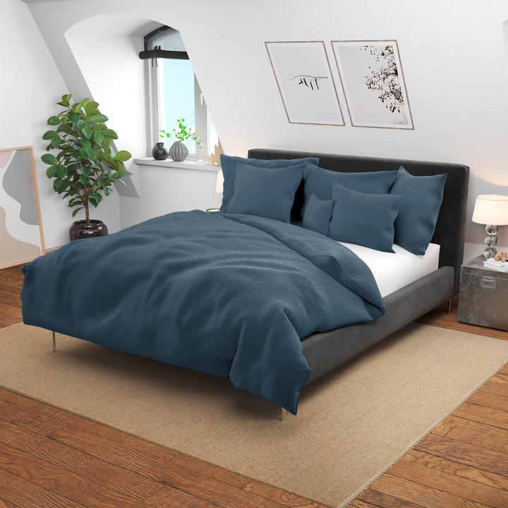 Immagine prodotto Lotus Bettwaren Biancheria da letto in raso Seersucker uni (Set di biancheria da letto, 65 x 100 cm)