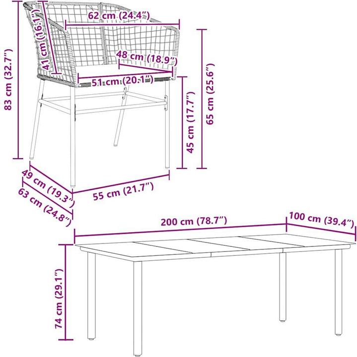 Produktbild vidaXL Garten Essgruppe