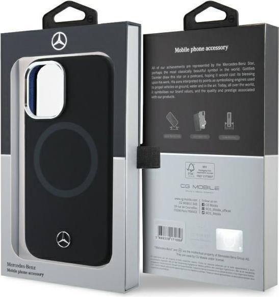 Actual product image Mercedes MEHMP16S23SUTTK iPhone 16 6.1" czarny/black hardcase Silicone Tonal Logo MagSafe (Apple iPhone 16)