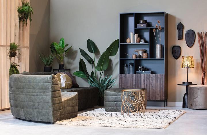 Image du produit Woood Lampe de table Keto métal noir laiton antique (E27)