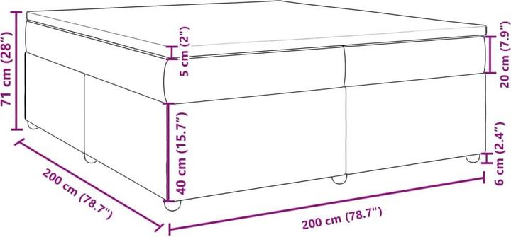 Image du produit vidaXL Boxspringbett (200 x 200 cm)