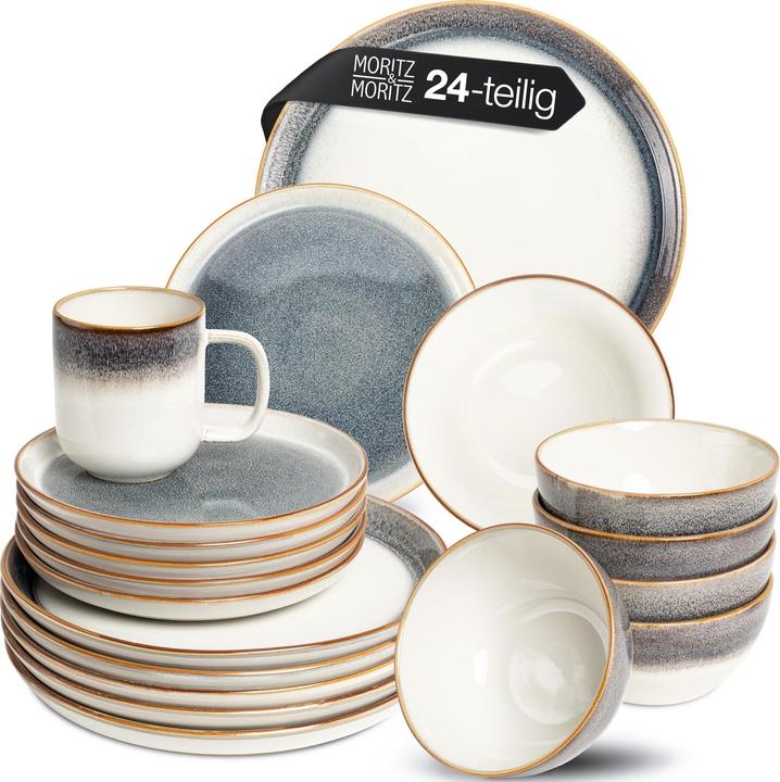Moritz & Moritz TARENTO gris Set de vaisselle 24 pcs. (24 pièce(s))
