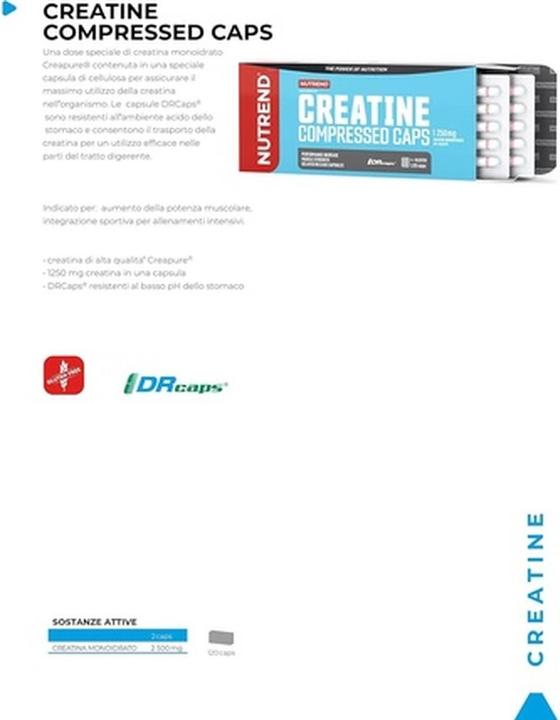 Actual product image Nutrend Creatine Compressed Caps (120 Piece, Capsules)