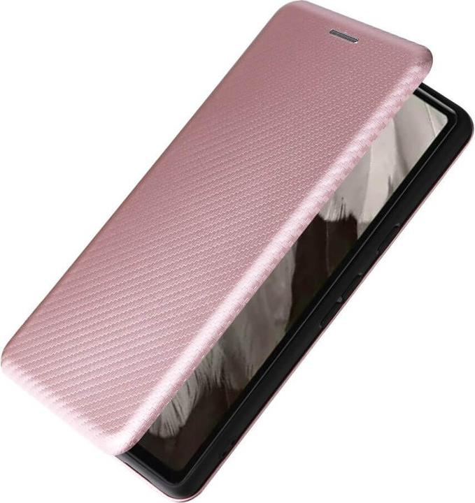Produktbild Cover-Discount Google Pixel 7a - Carbon Look Flip Case rosa (Google Pixel 7a)