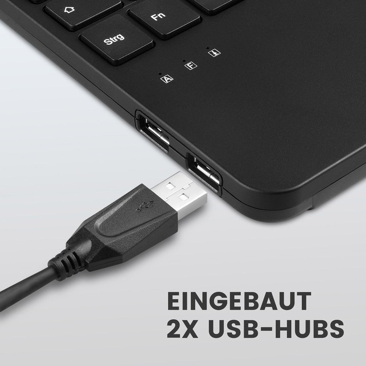 Immagine prodotto Perixx PERIBOARD-526 H IT, Mini tastiera USB cablata con trackball - tasti a forbice - 2 porte USB (DE, Cablato)