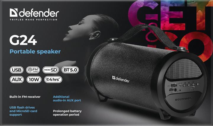 Actual product image Defender G24 Portable Mono Speaker (4 h, Rechargeable battery operated)