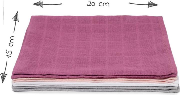 Image du produit Makian Gant de toilette & Gant de toilette bébé Gant de toilette en gaze, paquet de 8 15 x 20 cm - Orchidée