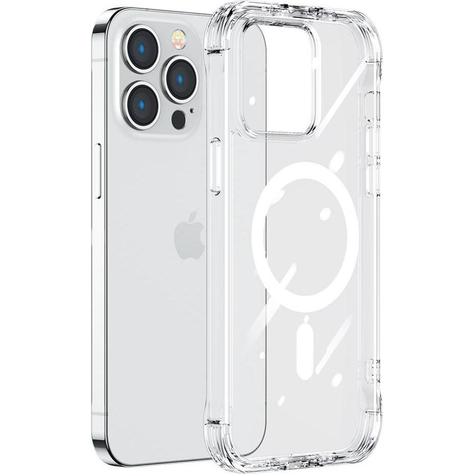 Joyroom iPhone 14 Pro gepanzerte Hülle mit Haken durchsichtig (MagSafe-kompatibel) (Apple iPhone 14 Pro), Smartphone Hül...
