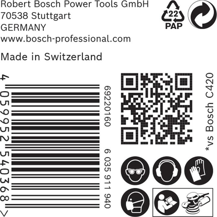Actual product image Bosch Professional Zubehör EXPERT M480 Sanding net for random orbital sander, 150 mm, G 80, 50 pieces (80 degrees)