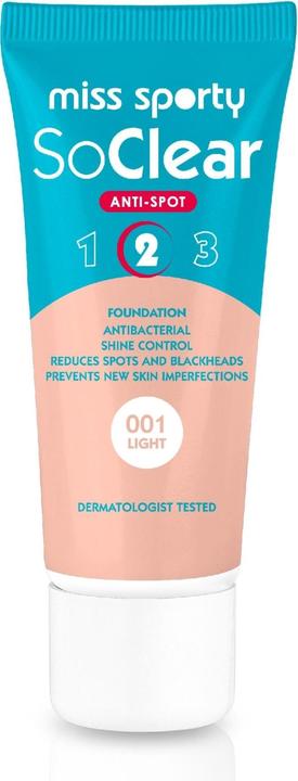 Actual product image Miss Sporty So Clear Anti-Spot 2 Imperfection Masking Foundation 001 Light 30Ml (001 Light)