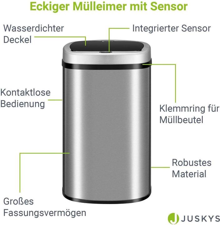 Produktbild Juskys Automatischer Mülleimer mit Sensor (60 l)