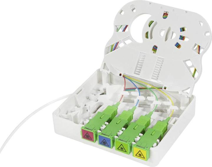 Produktbild LogiLink FTTH-Spleiábox, 4x SC/APC, 20 m Verlegekabel, weiá (Spleissbox)