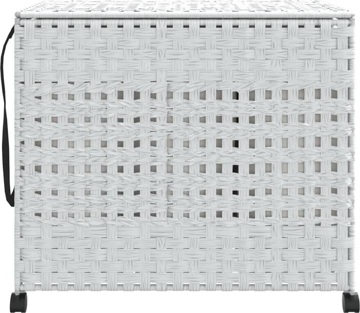 Produktbild VidaXL Wäschekorb mit Rollen Weiss 66x35x60 cm Rattan,Farbe