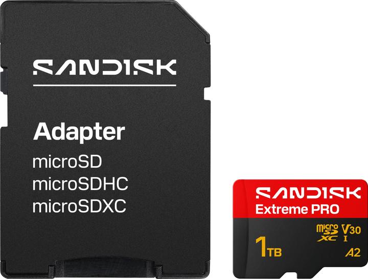 Produktbild SANDISK Extreme Pro microSDXC 1TB (1000 GB, microSDXC, U3, UHS-I)