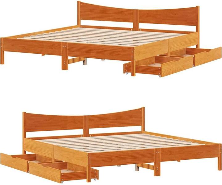 Immagine prodotto vidaXL Letto con cassetti in pino (180 x 200 cm)