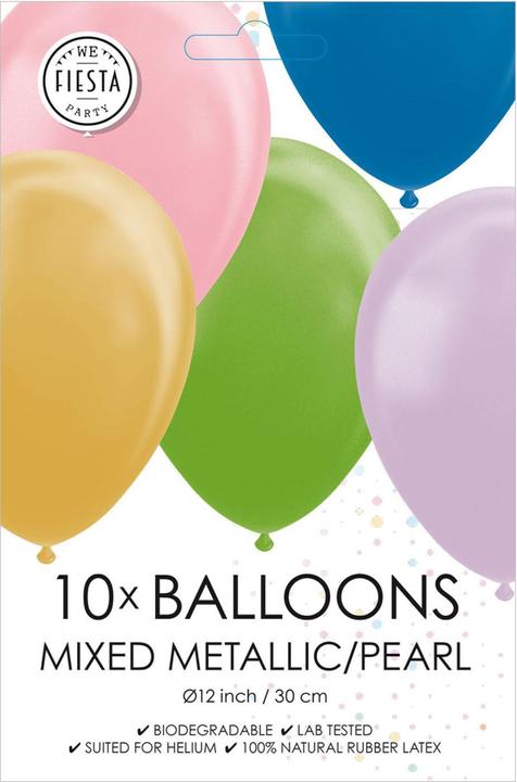 Immagine prodotto Globos Europe Palloncini Metallic Pearl Mix Colors 30cm, 10pz. (10 x)
