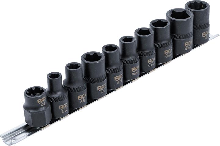 Produktbild BGS Spezial-Kfz-Steckschlüssel-Einsätze 3-/5-/6-/10-kant 10-tlg.