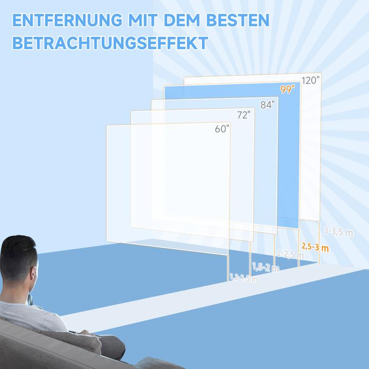 Produktbild Homcom Beamer Leinwand Kunststoff, Metall Weiss (99", 1:1)