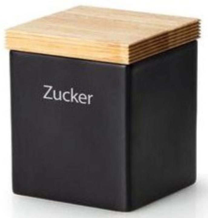 Continenta Keramik Vorratsdose, 800ml, schwarz, 10x10xH12,5cm (0.80 l)