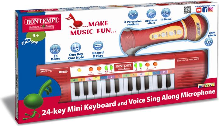 Image du produit Bontempi Clavier 24 touches avec microphone karaoké