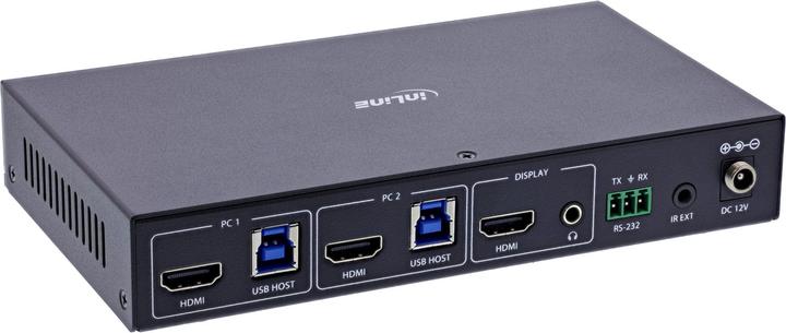Actual product image InLine ® KVM Switch, 2-fach, HDMI, 8K@60Hz, USB 3.2, mit IR & RS-232