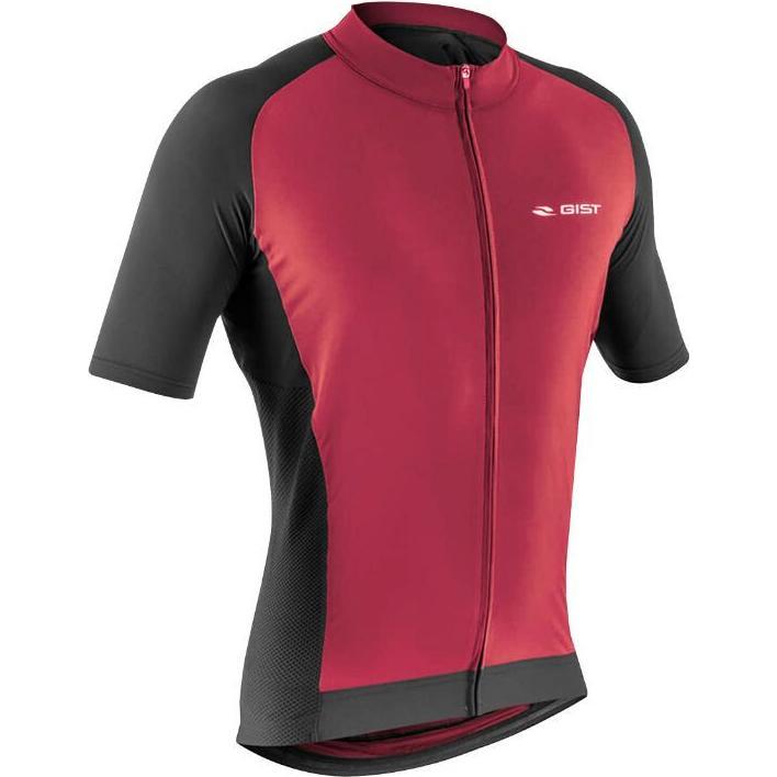 Gist, Herren, Velotrikot, Trikot gravel Kurzarm mit Reissverschluss total (XL), Rot, XL