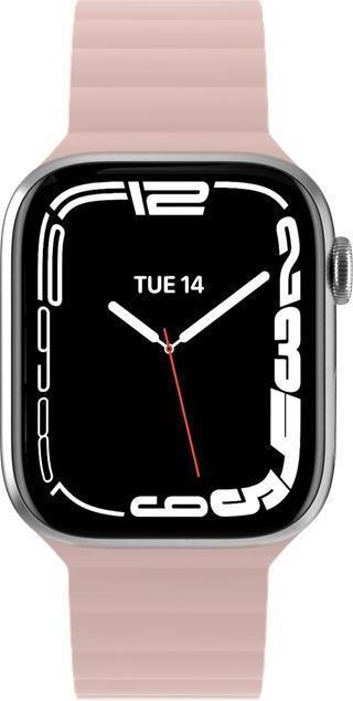 Image du produit MagEasy Bracelet magnétique en silicone pour Apple Watch 42/44/45mm - Rose (45 mm, 44 mm, 42 mm, Silicone)