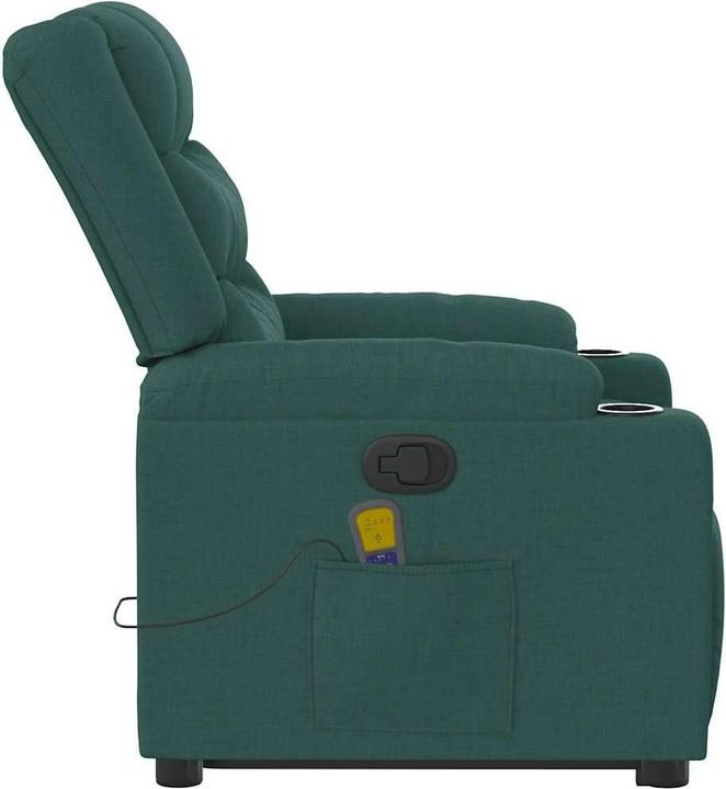 Actual product image VidaXL Massage chair with stand-up aid dark green fabric