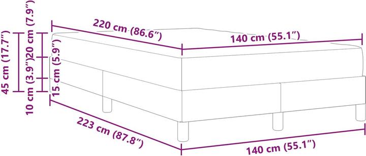 Produktbild vidaXL Boxspringbett (140 x 220 cm)