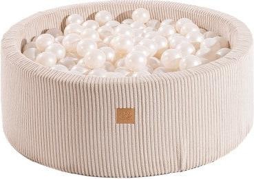 Produktbild Activity Board Ästhetische Baby Schaumstoff Runde Ball Grube 90x30cm mit 200 Bällen zertifiziert, Cord, Ecru: