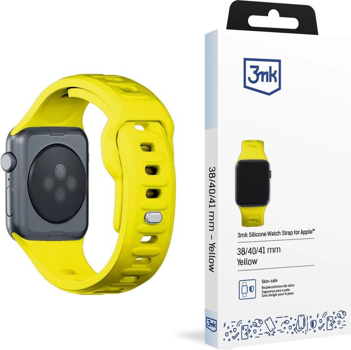 Produktbild 3MK Silicone Watch Strap żółty/yellow dla Apple Watch 38/40/41mm (Edelstahl, Silicone)