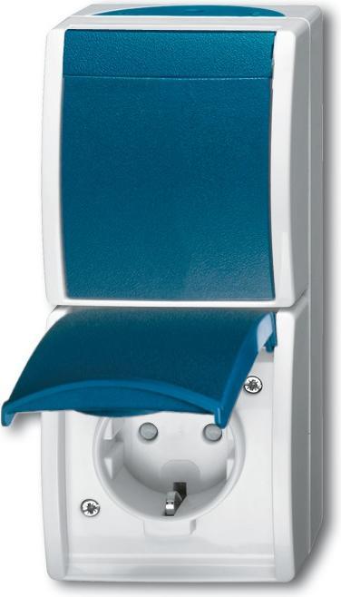 Blue, white