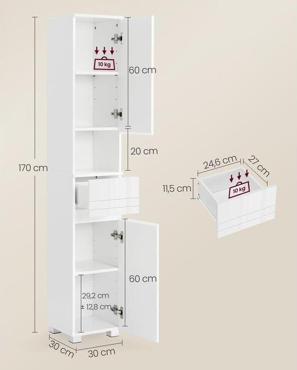 Actual product image Vasagle Jimmy G (30 x 30 x 170 cm)