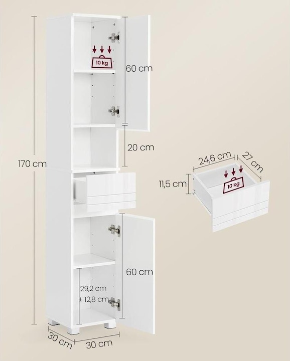 Actual product image Vasagle Jimmy G (30 x 30 x 170 cm)