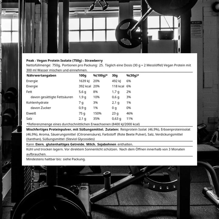 Immagine prodotto Peak Ice Works Proteine isolate vegane (750 g, 1 x, Fragola)