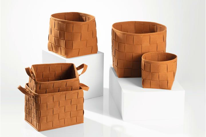 Actual product image N8werk Felt storage basket 32 cm rust brown (1 x, 32 x 32 x 32 cm)