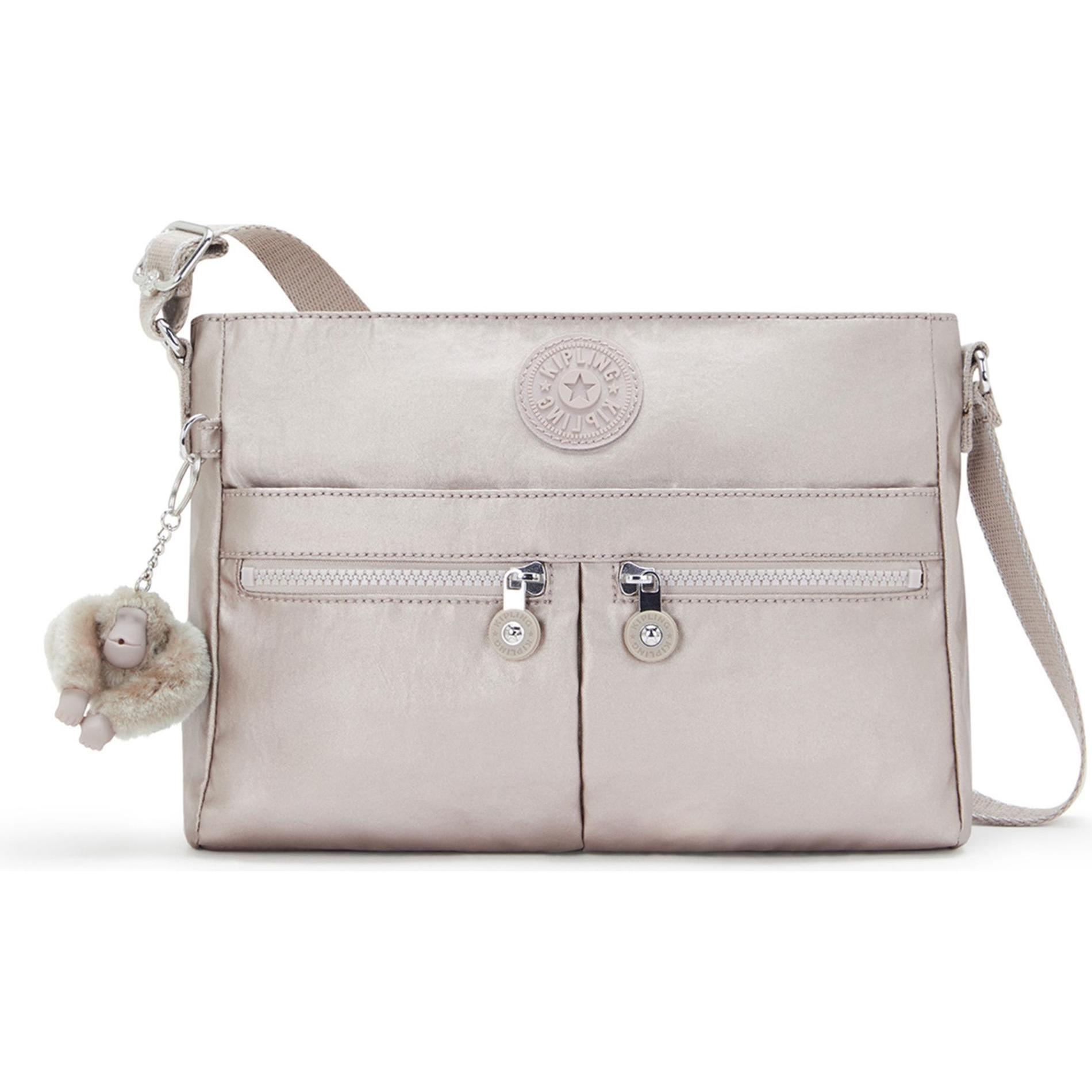 Kipling, Handtasche, Basic New Angie Umhängetasche 27.5 cm, Silber